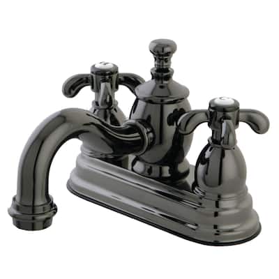 Kingston Brass Water Onyx Centerset Bathroom Faucet with Brass Pop-Up