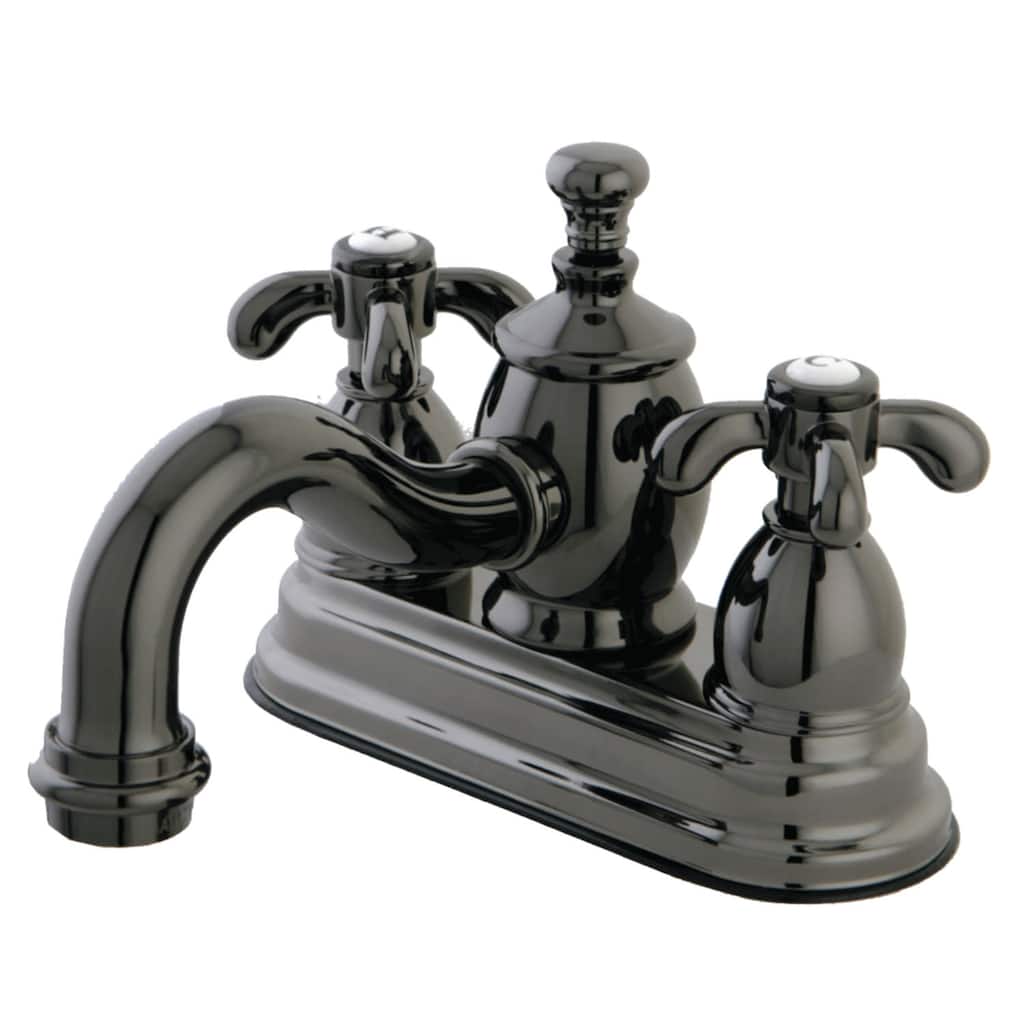 Kingston Brass Water Onyx Centerset Bathroom Faucet with Brass Pop-Up