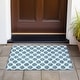 preview thumbnail 97 of 118, Machine Washable Indoor/ Outdoor Polka Dots Chantille Rug Teal - 1'8" x 2'6"
