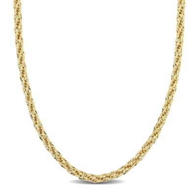 Miadora 4mm Infinity Rope Chain Necklace in 14k Yellow Gold-20 in