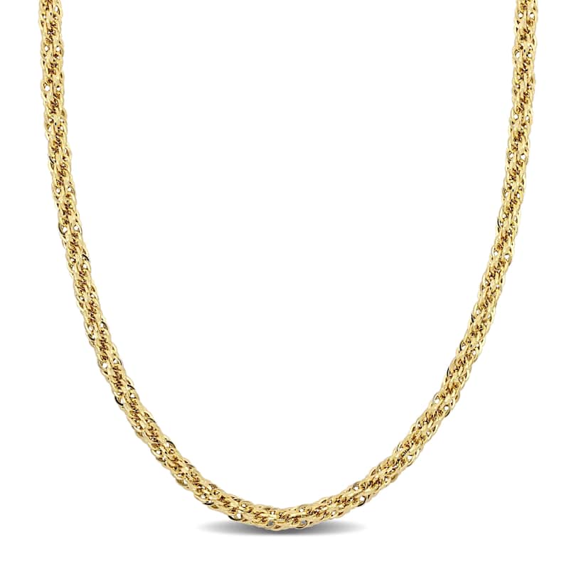Miadora 4mm Infinity Rope Chain Necklace in 14k Yellow Gold-22 in