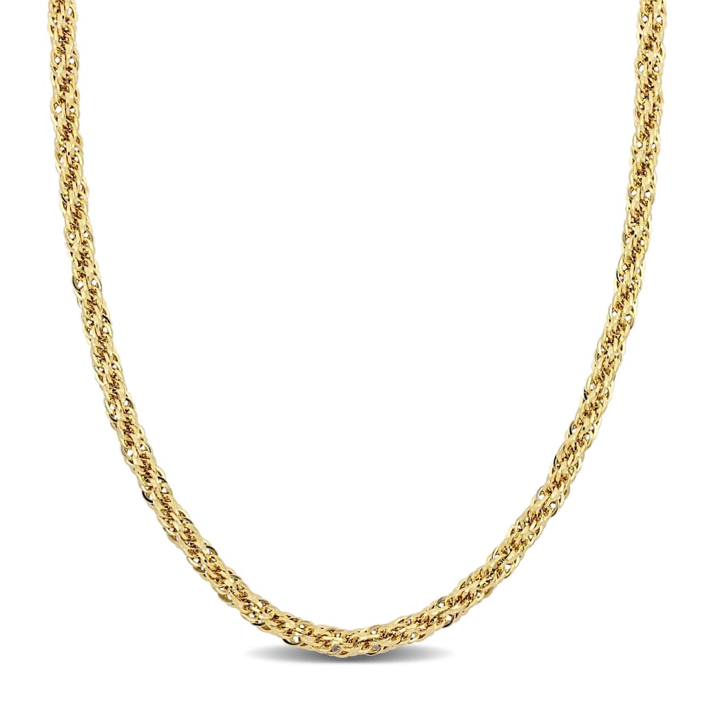 Miadora 4mm Infinity Rope Chain Necklace in 14k Yellow Gold-22 in