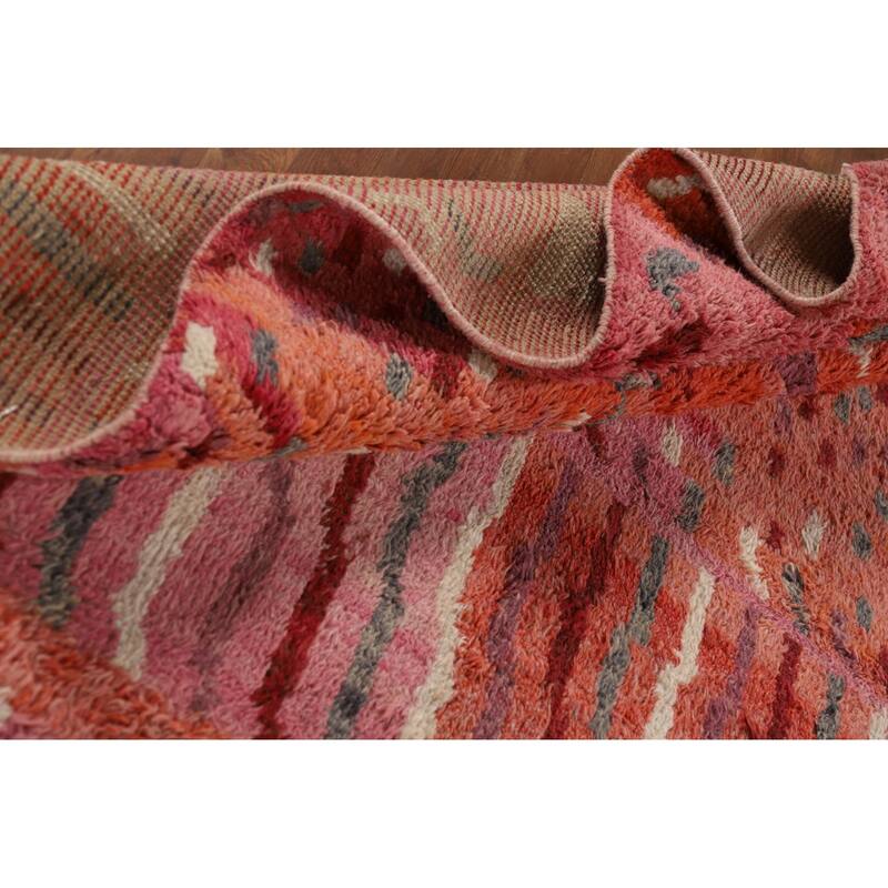 Orange & Pink Moroccan Large Area Rug Hand-Knotted Wool Carpet - 12'0" x 18'5"