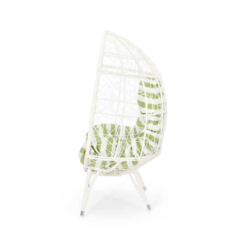 Gianni Wicker Teardrop Chair w/Outdoor Cushion by Christopher Knight Home