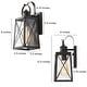 preview thumbnail 6 of 15, Modern 1-Light Black Outdoor Wall Sconce Glass Patio Lantern - W5.5"x L6"x H12.75"