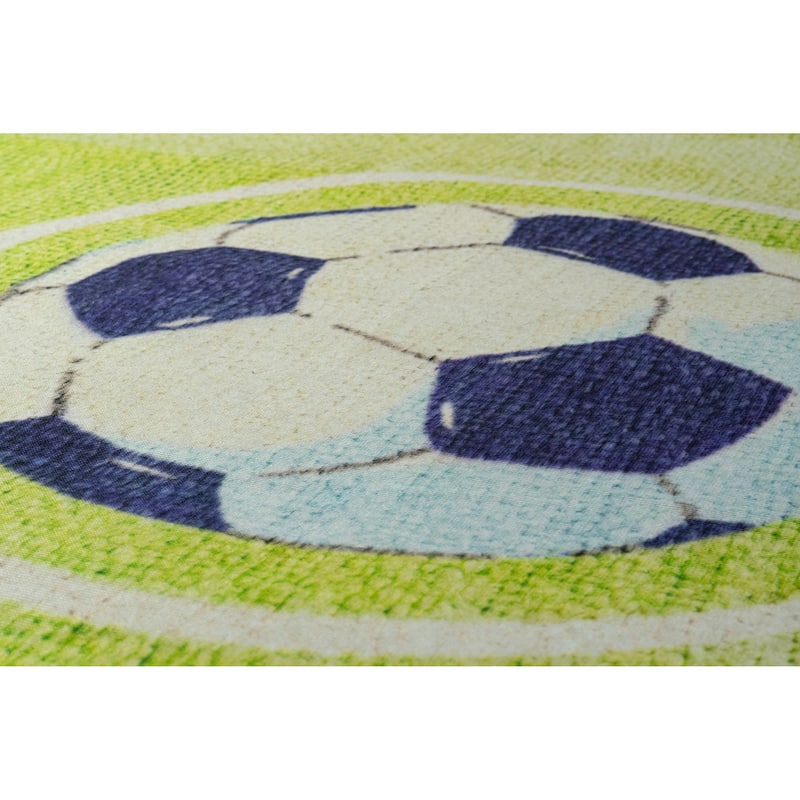 Dynamic Rugs Kidz Light Green/Multi Polyester Children's Area Rug
