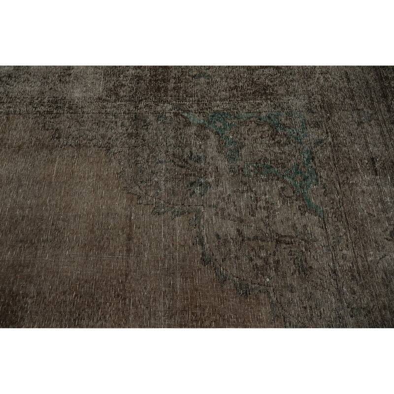 Hand Knotted Oriental 100% Wool Carpet Traditional Medallion Brown Tabriz Area Rug - 12' 10'' X 9' 1''