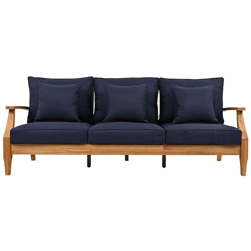 SAFAVIEH Couture Martinique Wood Patio Sofa - 82"W x 35"D x 32"H