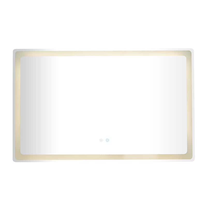Glass Anti Fog Mirror with LED Light - Silver - Roche River Decor