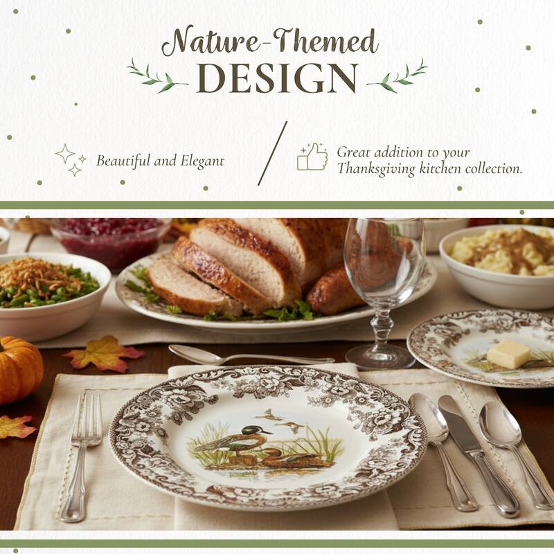 Spode Woodland Dinner Plate Birds Motif - 10.5