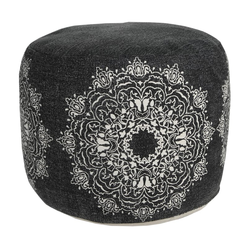 Sevita Boho Chic Mandala Medallion Pouf Ottoman