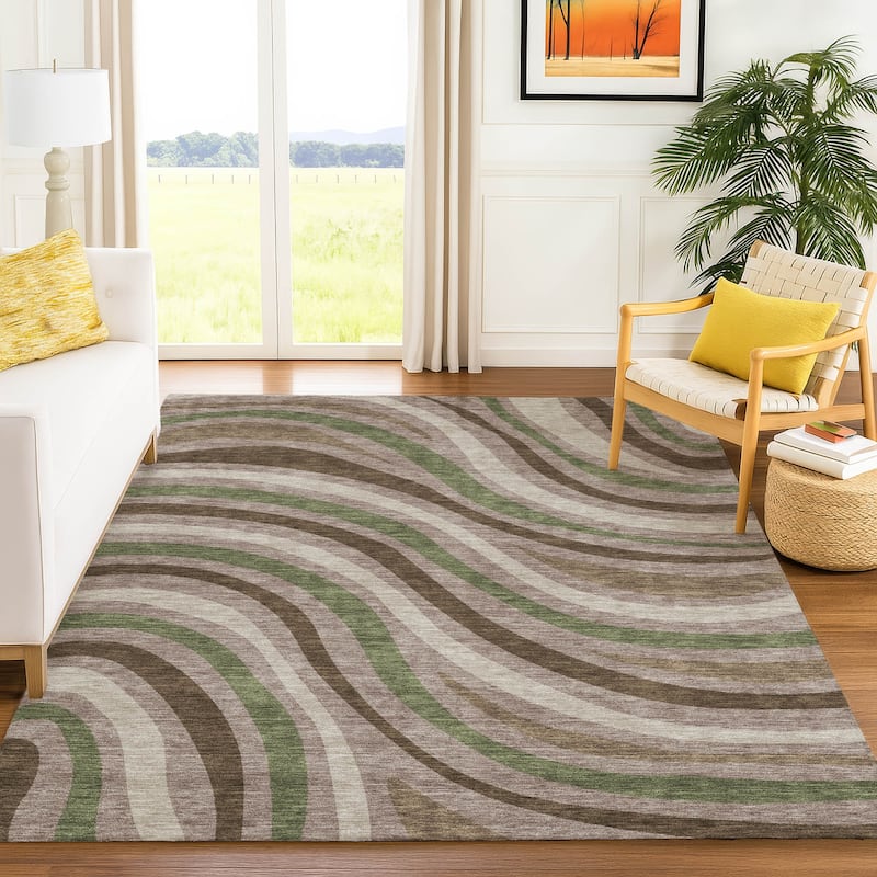 Machine Washable Indoor/ Outdoor Traditional Mimi Chantille Rug