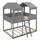 preview thumbnail 6 of 37, Full Over Full Bunk Bed with Roof & Windows, Wooden House Bunk Bed Frame with Safety Guardrails & Ladder for Kids, Teens, Adults