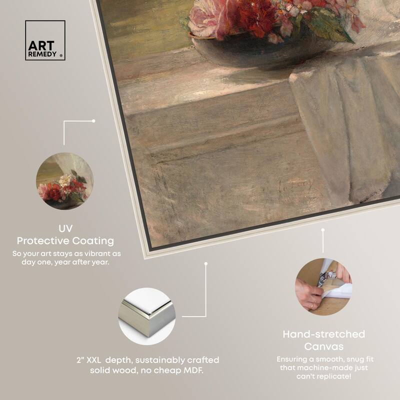 Flowers on a Window Ledge 1861 Canvas by Art Remedy