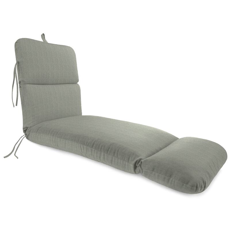 74" x 22" Outdoor Chaise Lounge Cushion with Ties and Loop - 74'' L x 22'' W x 5'' H - WOVEN GRAY