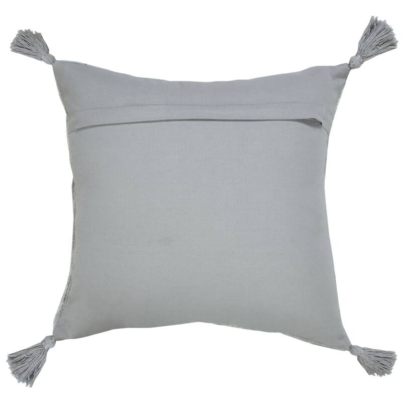 20" Silver Gray Textured Diamond Medallion Square Throw Pillow