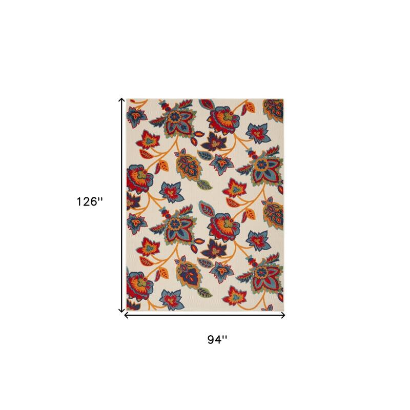 Almiri Graceful Floral Weather Resistant Sleek Contemporary Outdoor Rug