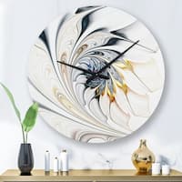 Designart White Stained Glass Floral Art Modern Mirror Contemporary Oval Or Round Wall Mirror On Sale Overstock 28022076
