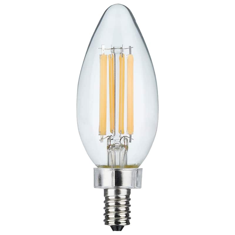 8W C11 LED Clear Finish Candelabra Base 4000K 90 CRI 800L - Clear
