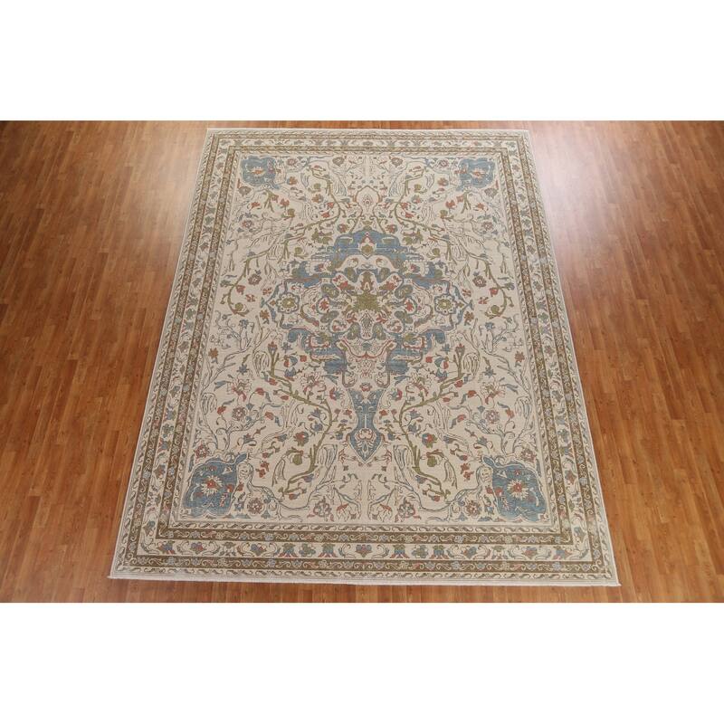 Floral Traditional Oushak Turkish Oriental Wool Area Rug Hand-knotted - 9'9" x 13'0"