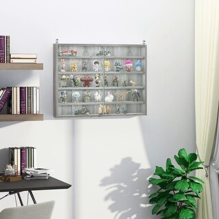 5-Tier Display Cabinet, Glass Display Case with 2 Doors and Adjustable ...