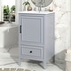 preview thumbnail 11 of 21, 20" Bathroom Vanity with Sink, Bathroom Cabinet with Two Doors, Door Shelf Storage and Adiustable Foot Pads, A Drawer