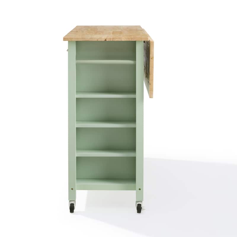 Crosley Savannah Wood Top Drop Leaf Kitchen Island/Cart - 30"d x 42"w x 37"h