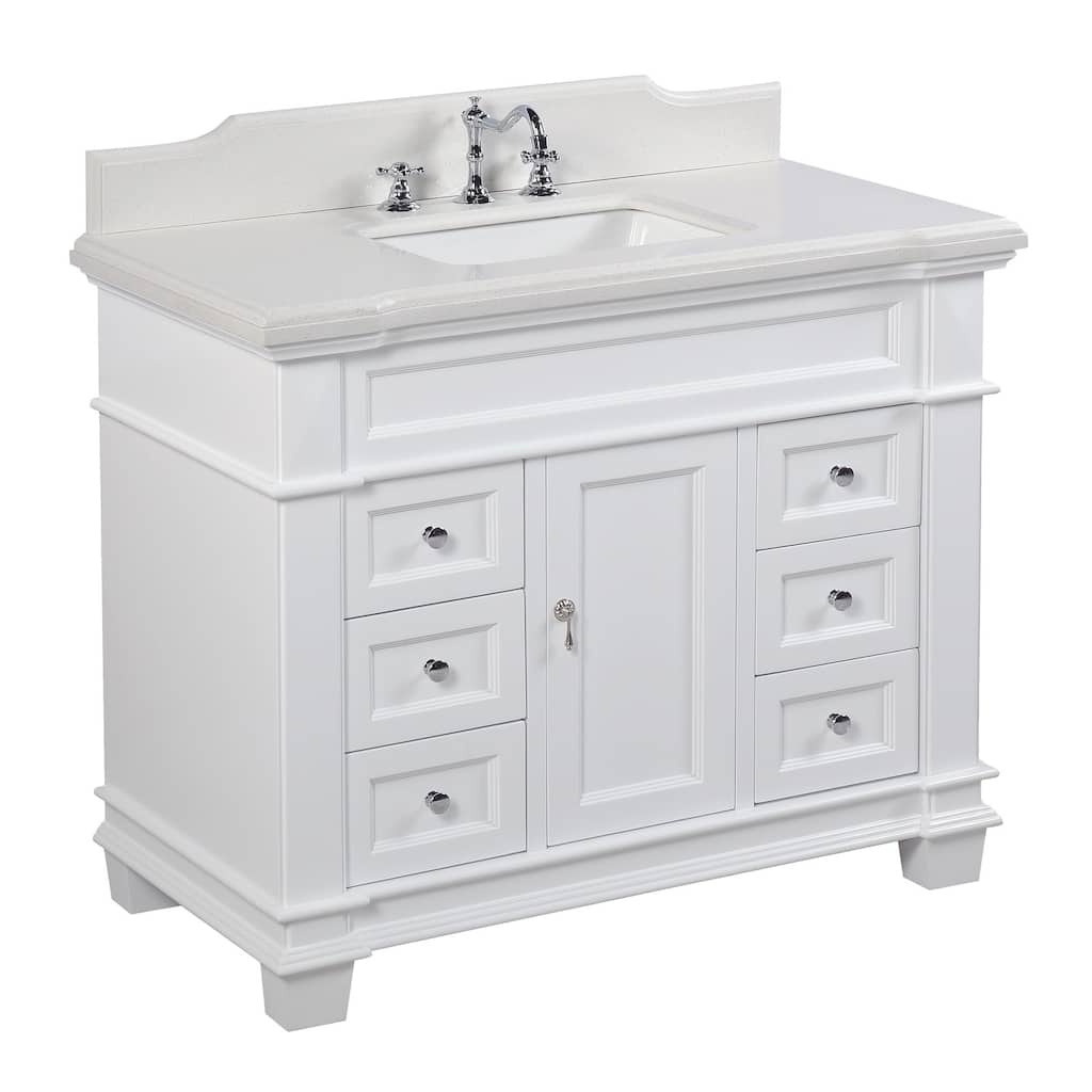 KitchenBathCollection Elizabeth 42" Bathroom Vanity with Quartz Top