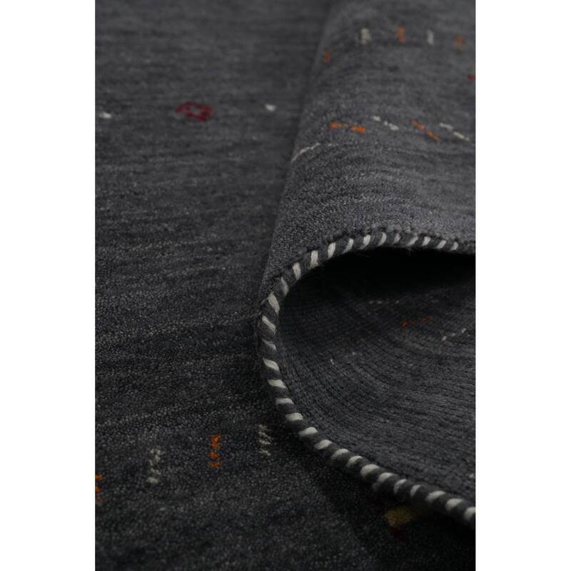 Hand Knotted Oriental 100% Wool Carpet Tribal Animal Pictorial Greys & Charcoal Gabbeh Runner Rug - 11' 10'' X 4' 1''