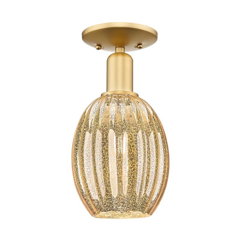 Innovations Lighting Downtown Urban - Preston - 1 Light 6" Bulb Shade Semi-Flush Mount Light