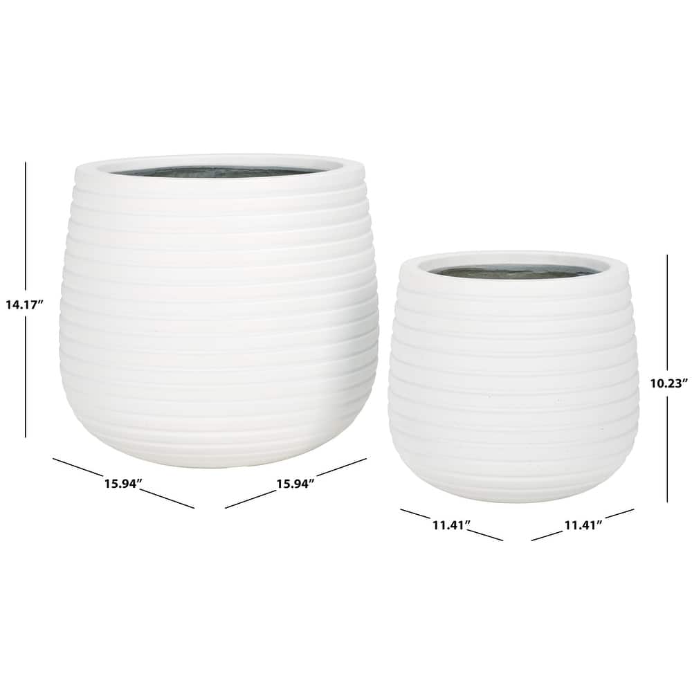 SAFAVIEH Outdoor Living Jasper Planter Pot [SET of 2] - 16Wx16Dx14