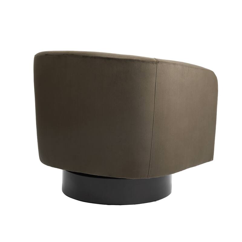 360-Degree Swivel Round Barrel Velvet Armchair Accent Chairs