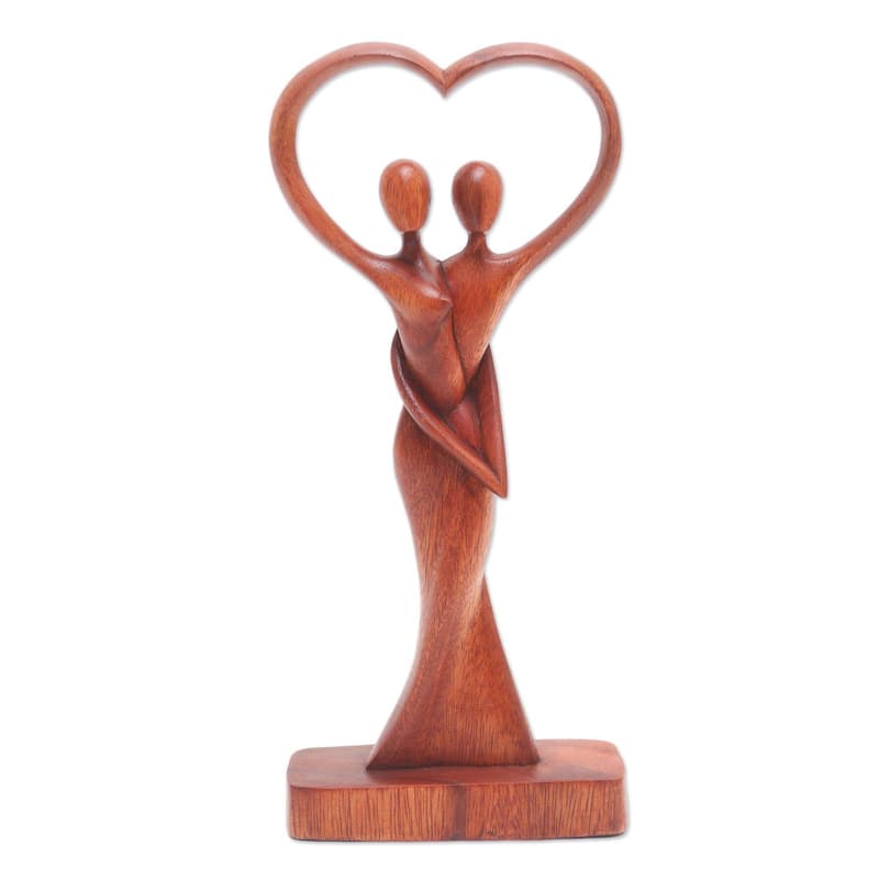 Novica Handmade Falling In Love Wood Statuette