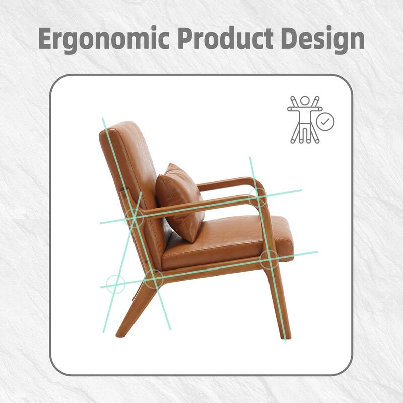 Light Brown Modern 23.2" Accent Chair with Pillow