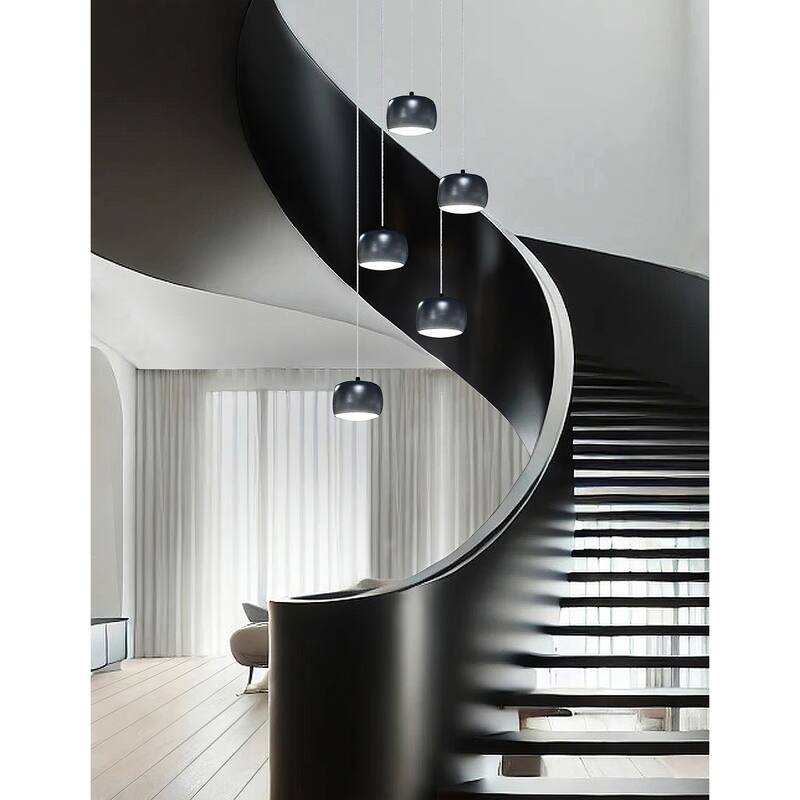 Justice Design Group Frascati LED 5-Light Multi-Pendant - Matte Black Finish