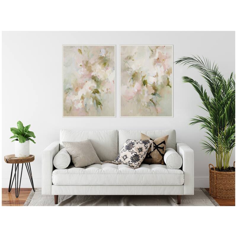 Kate and Laurel Bloom No. 1 & No. 2 2 Piece Framed Canvas Wall Art Set by Amy Lighthall