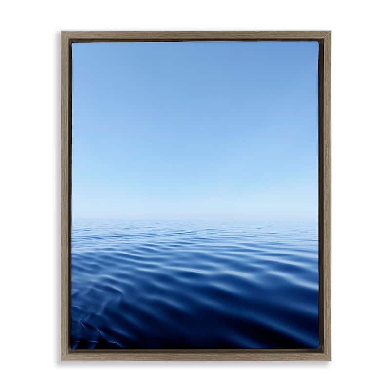 Stupell Cool Blue Ocean Ripples Framed Floater Canvas Wall Art Design By Kali Wilson - 25 x 31 - Brown