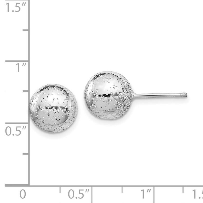 Curata 925 Sterling Silver Radiant Essence 10mm Ball Post Earrings