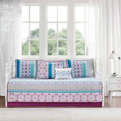 Adley Purple 6 Piece Reversible Daybed Set by Intelligent Design