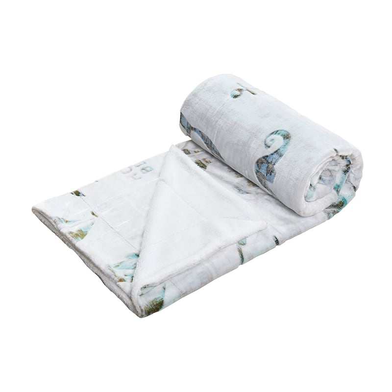 Beach House Flannel Velvet Bed Couch Throw Blanket