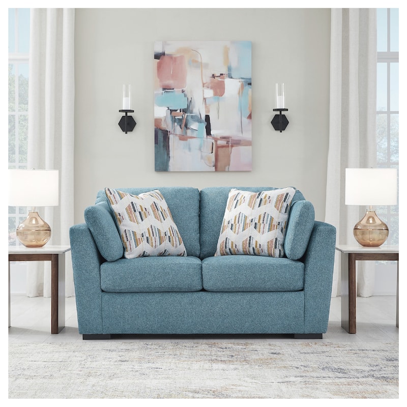Signature Design by Ashley Keerwick Loveseat - 68"W x 41"D x 39"H - Teal