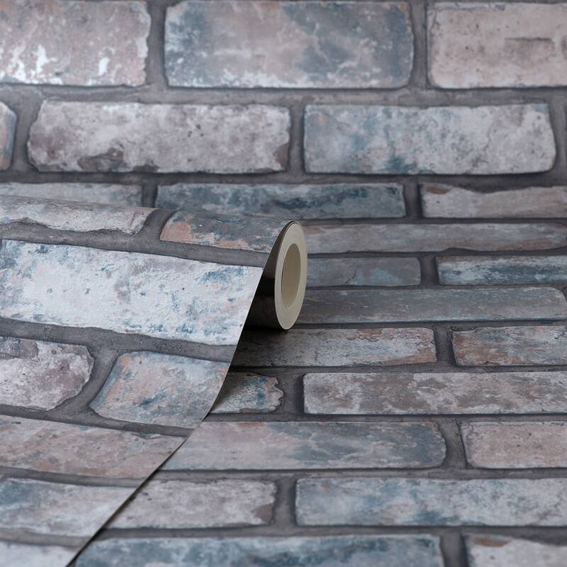 Fine Decor Darren Grey Loft Brick Wallpaper