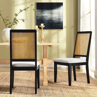 Arlo Faux Rattan and Wood Dining Side Chairs - Set of 2