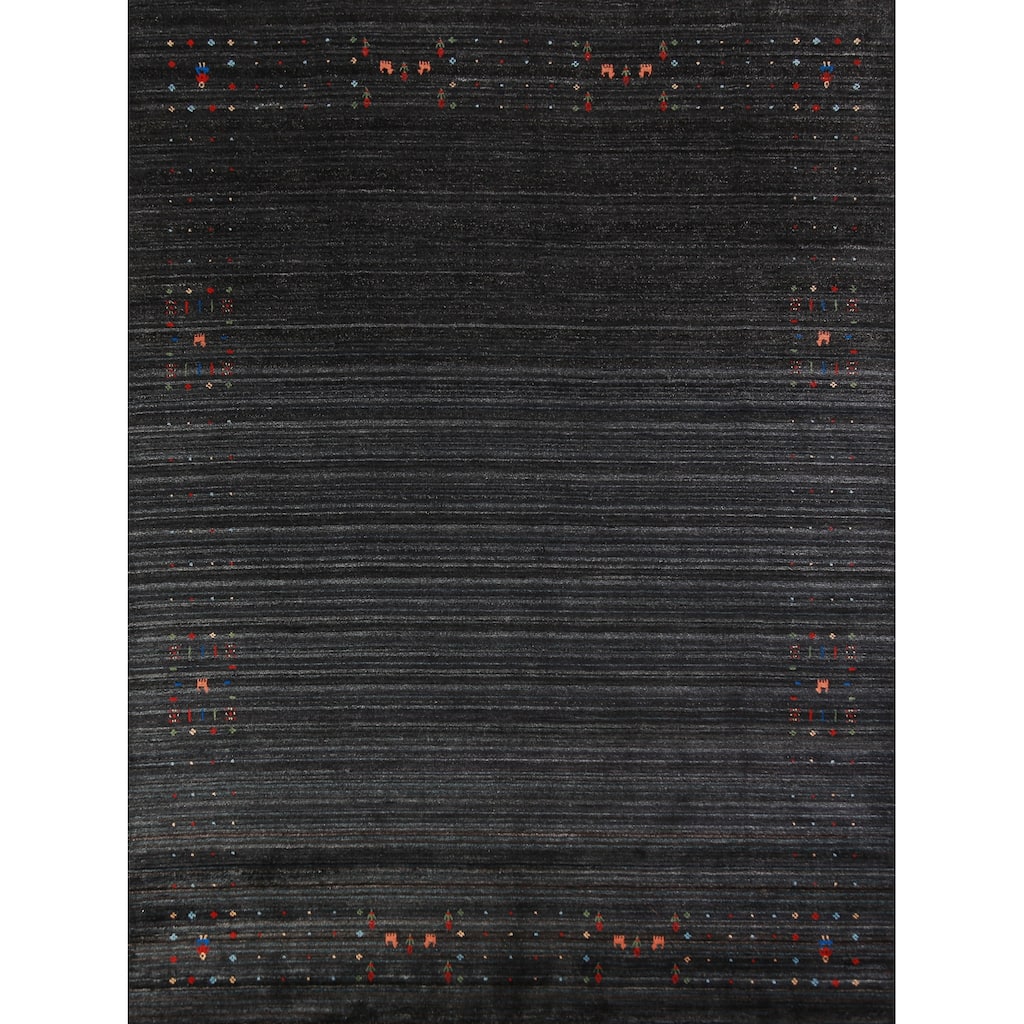 Gabbeh Indian Area Rug Handmade Bedroom Silk Carpet - 7'9" x 9'11"