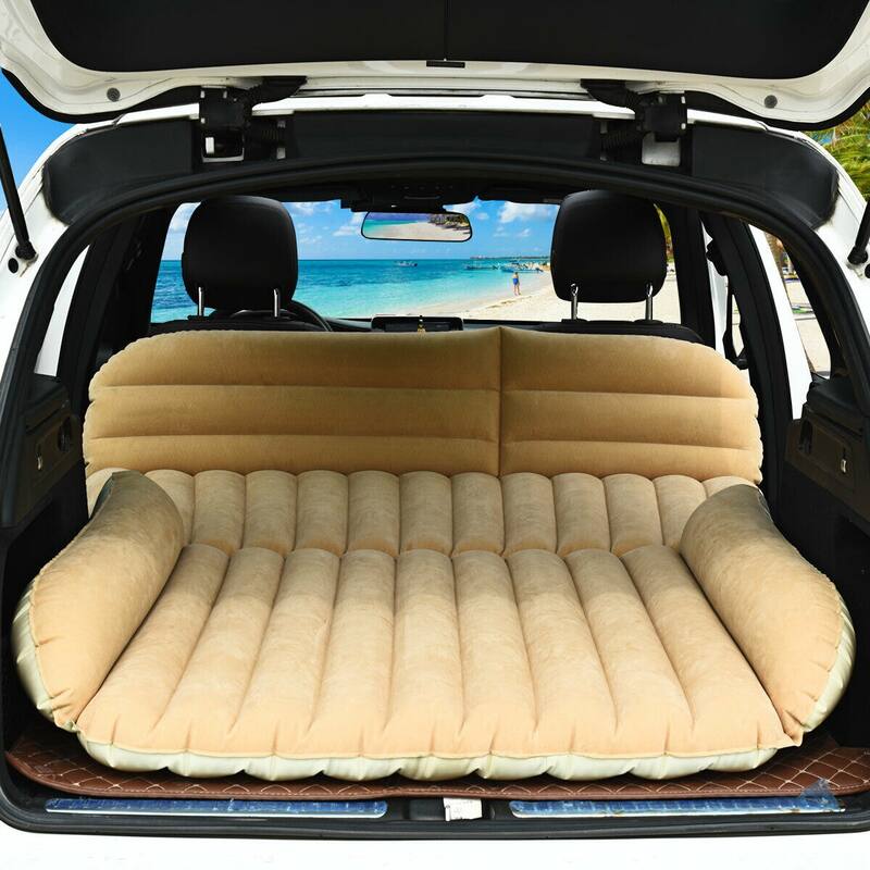 Camel Inflatable Car Mattress with Rapid Inflation and Waterproof Flocked Surface Camping and Travel