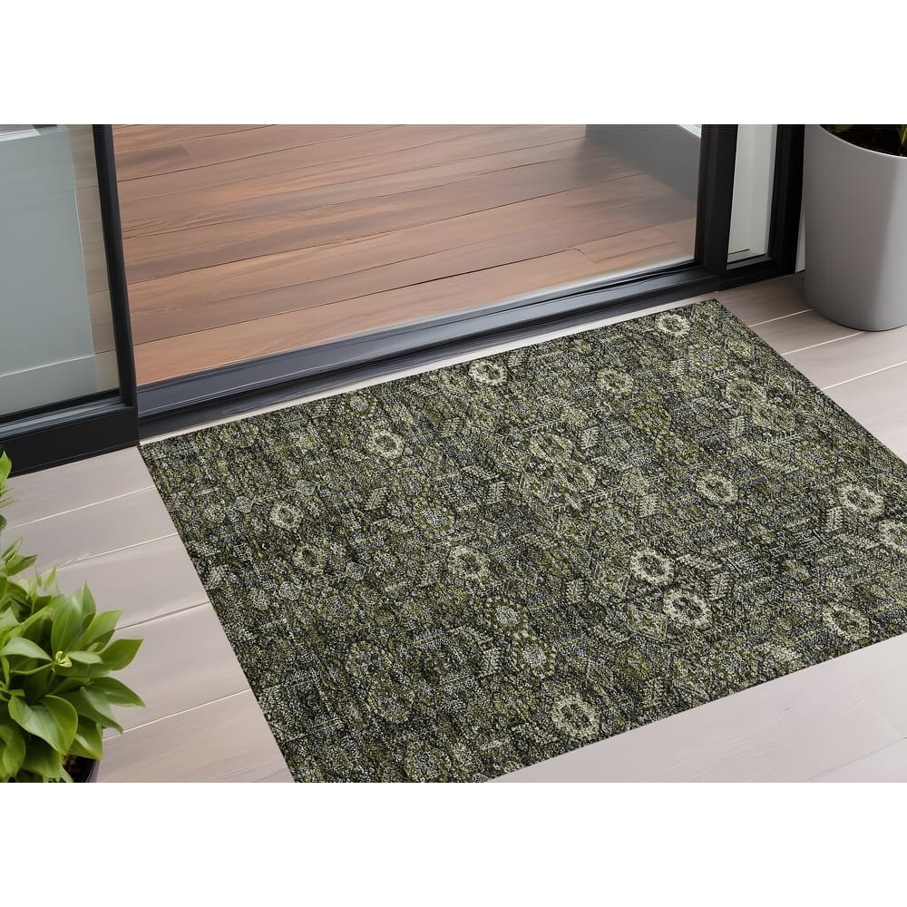 Alsis Garden-Inspired Weather Resistant Classic Meets Modern Outdoor Rug