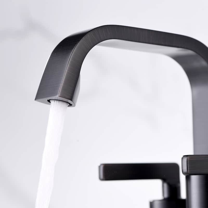 Luxier MSC14-T 4 in. Centerset 2-Handle Bathroom Faucet with Drain