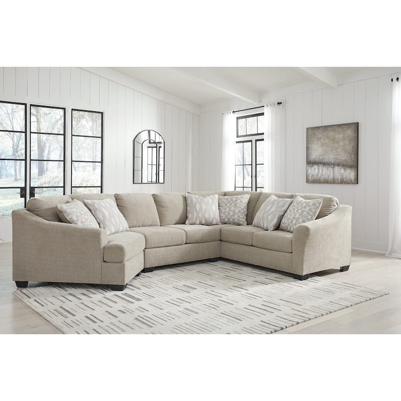 Signature Design by Ashley Brogan Bay Beige 3-Piece Sectional with Cuddler