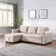 Morden Fort Velvet Reversible Sleeper Sectional Sofa L-Shape with big Storage