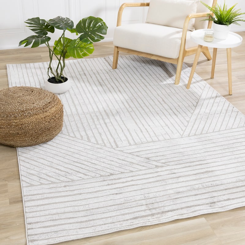 Alpine Rug Co. Hudson Grey Subtle Lines Modern Area Rug